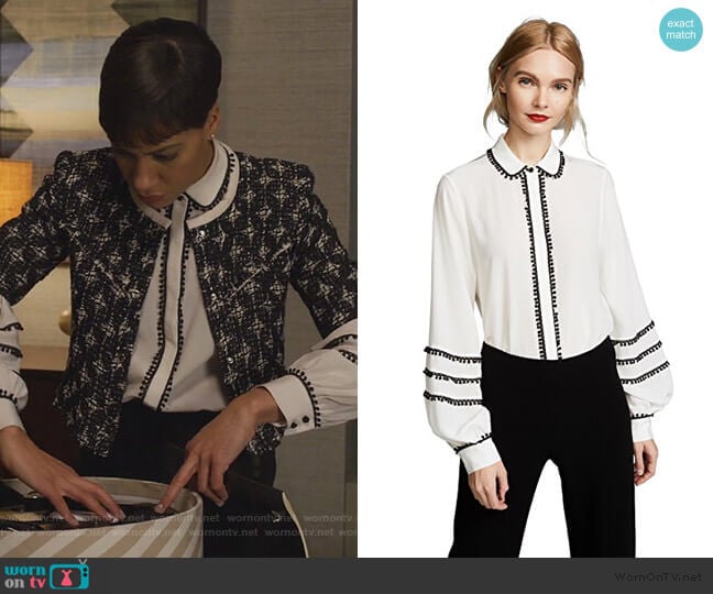 Baylee Top by Alexis worn by Lucca Quinn (Cush Jumbo) on The Good Fight