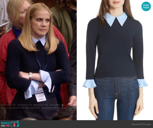 Alice + Olivia Aster Sweater worn by Amy Brookheimer (Anna Chlumsky) on Veep