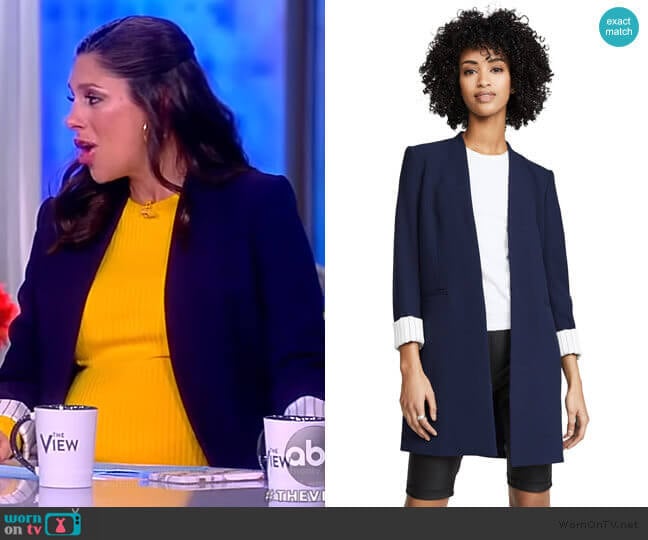 Simpson Roll Cuff Collarless Blazer by Alice + Olivia worn by Abby Huntsman on The View