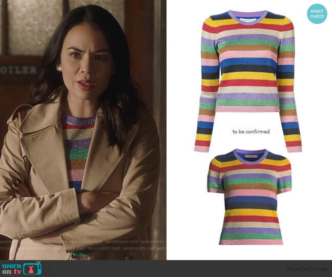 Alice + Olivia Rhodes Sweater OR Baylor Top worn by Mona Vanderwaal (Janel Parrish) on Pretty Little Liars The Perfectionists