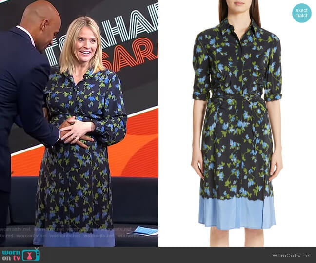 Floral Print Silk Dress by Altuzarra worn by Sara Haines on Good Morning America