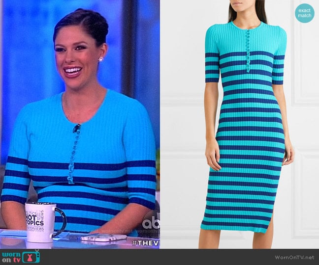 Sunday striped midi dress by Altuzarra worn by Abby Huntsman on The View