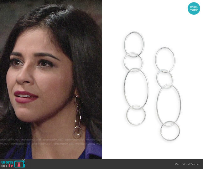 Argento Vivo Drop Link Earrings  worn by Mia Rosales (Noemi Gonzalez) on The Young and the Restless