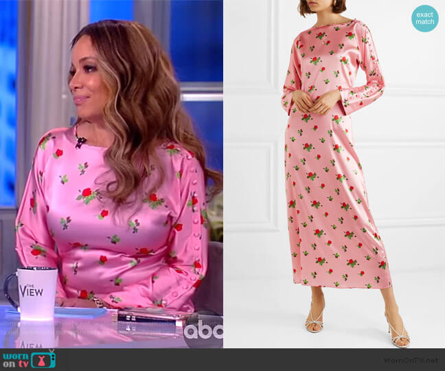 Dakota floral-print stretch-silk satin maxi dress by Bernadette worn by Sunny Hostin on The View