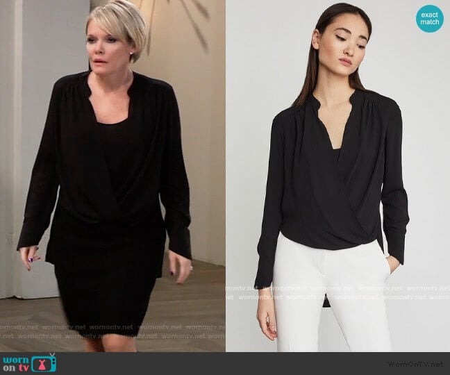 Bcbgmaxazria Jaklyn Blouse worn by Ava Jerome (Maura West) on General Hospital