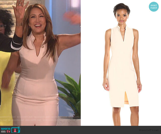 Antoinette Sleeveless Sheath Dress by Black Halo worn by Carrie Inaba on The Talk