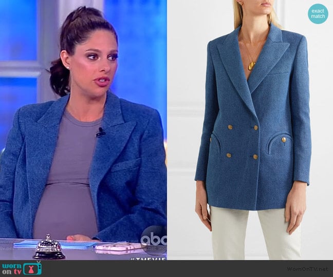 Everyday double-breasted linen blazer by Blaze Milano worn by Abby Huntsman on The View