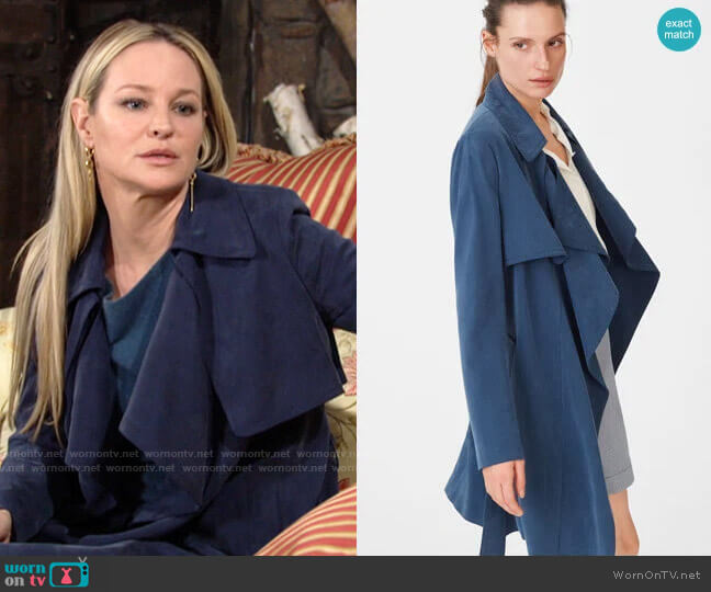 Club Monaco Claudine Trench worn by Sharon Collins (Sharon Case) on The Young & the Restless