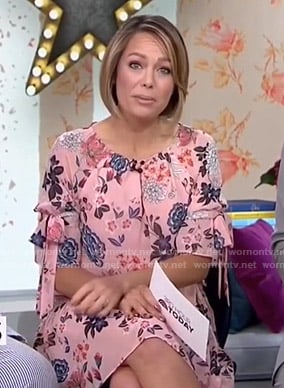 Dylan’s pink floral tie sleeve dress on Today