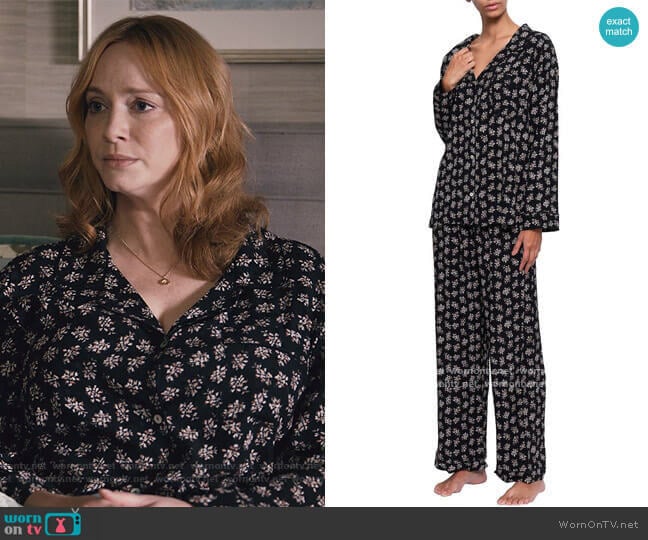 Lou Floral-Print Silk Pajama Set by Eberjey worn by Beth Boland (Christina Hendricks) on Good Girls