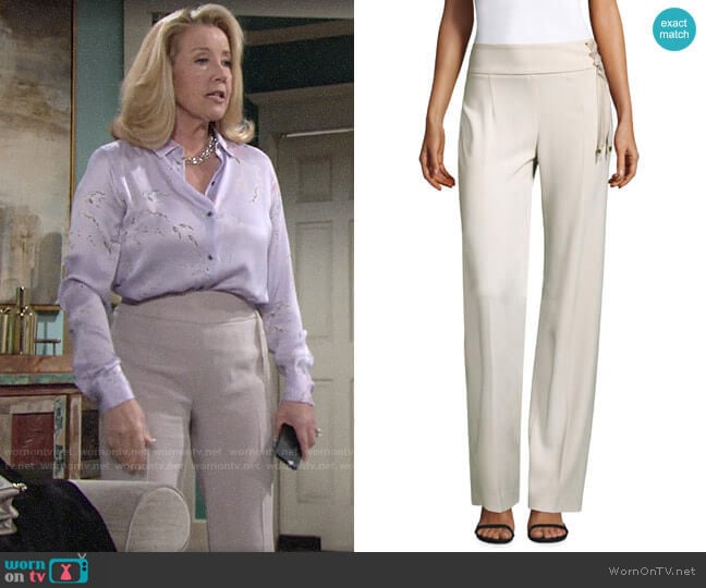 Elie Tahari Haidee Pants worn by Nikki Reed Newman (Melody Thomas-Scott) on The Young and the Restless