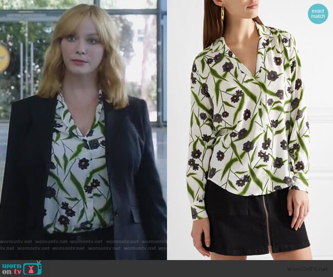 Adalyn floral-print washed-silk shirt worn by Beth Boland (Christina Hendricks) on Good Girls