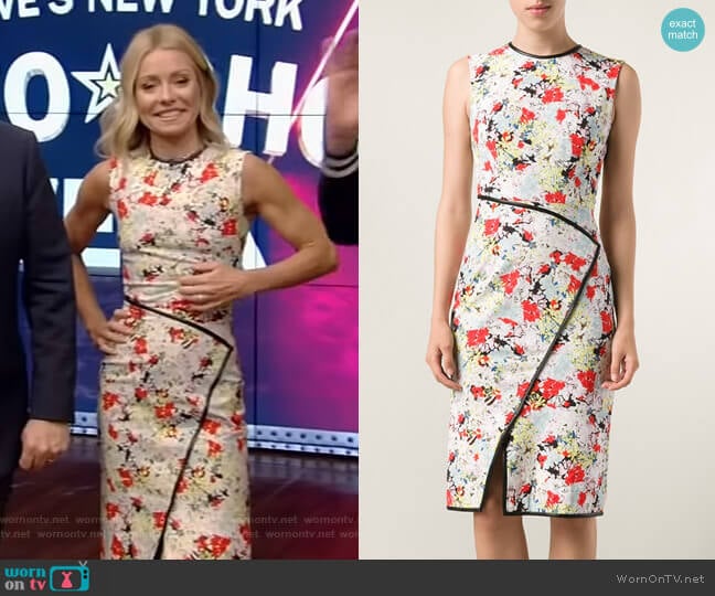 Floral Kimono Dress by Erdem worn by Kelly Ripa on Live with Kelly and Mark