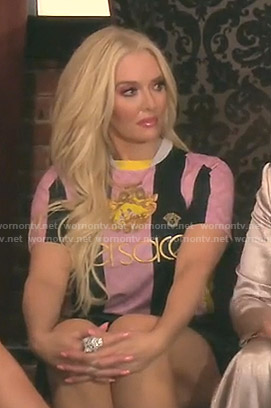 Erika's black and pink Versace tee on The Real Housewives of Beverly Hills