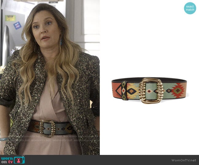 Etro Embroidered leather waist belt worn by Sheila Hammond (Drew Barrymore) on Santa Clarita Diet