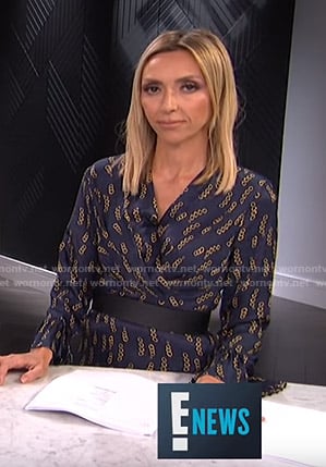 Giuliana's blue chain print dress on E! News