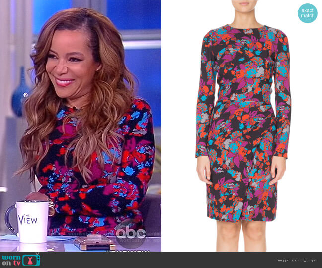 Ruched Waist Floral Print Dress by Givenchy worn by Sunny Hostin on The View