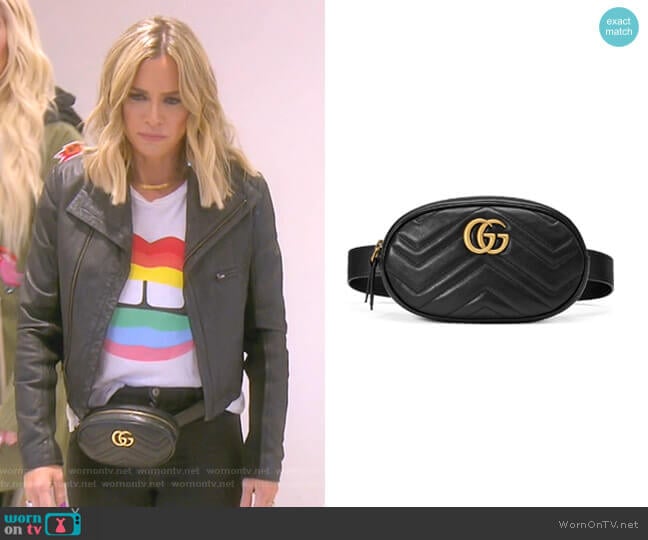 GG Marmont Matelassé Leather Belt Bag by Gucci worn by Teddi Mellencamp Arroyave on The Real Housewives of Beverly Hills