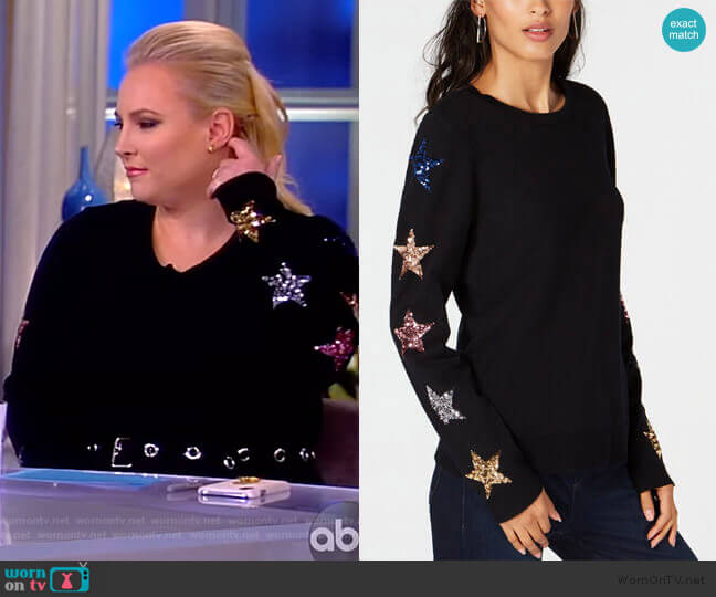 Sequin-Star Sweater by INC International Concepts worn by Meghan McCain on The View