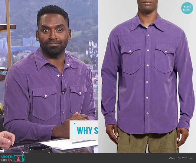 WornOnTV: Justin’s purple western shirt on E! News Daily Pop | Justin ...