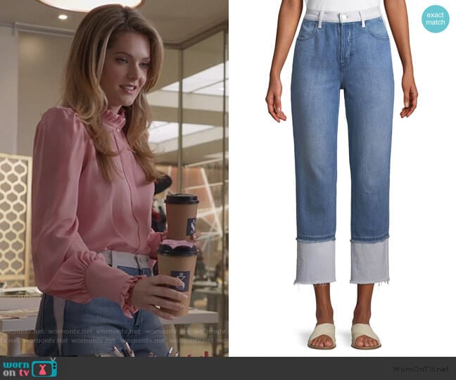 Wynne High-Rise Cropped Straight-Leg Jeans by J Brand worn by Sutton (Meghann Fahy) on The Bold Type