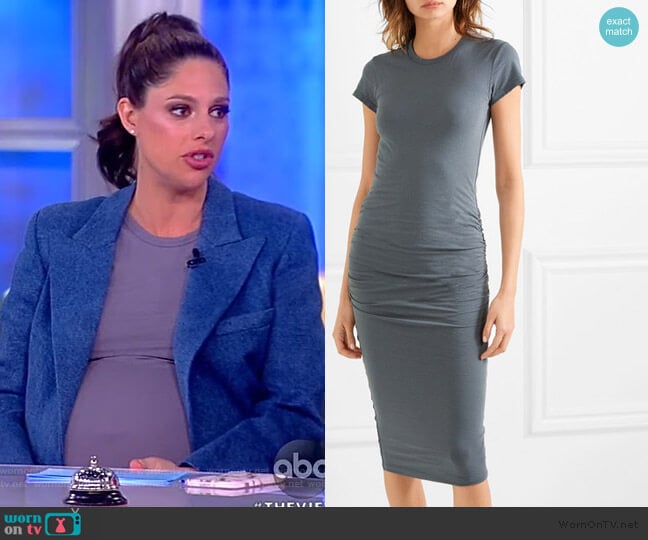 Draped stretch-cotton jersey midi dress by James Perse worn by Abby Huntsman on The View