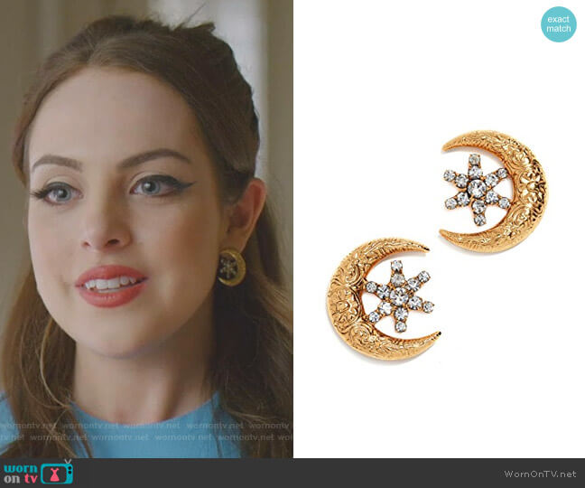 Callisto Earrings by Jennifer Behr worn by Fallon Carrington (Elizabeth Gillies) on Dynasty