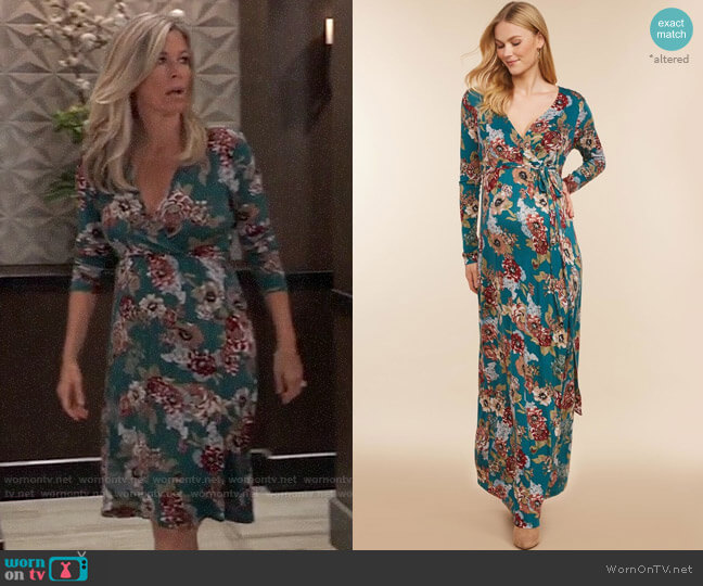 WornOnTV: Carly’s green floral maternity dress on General Hospital ...