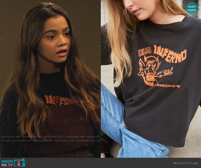 John Galt Club Inferno Long Sleeve T-Shirt worn by Nick (Siena Agudong) on No Good Nick