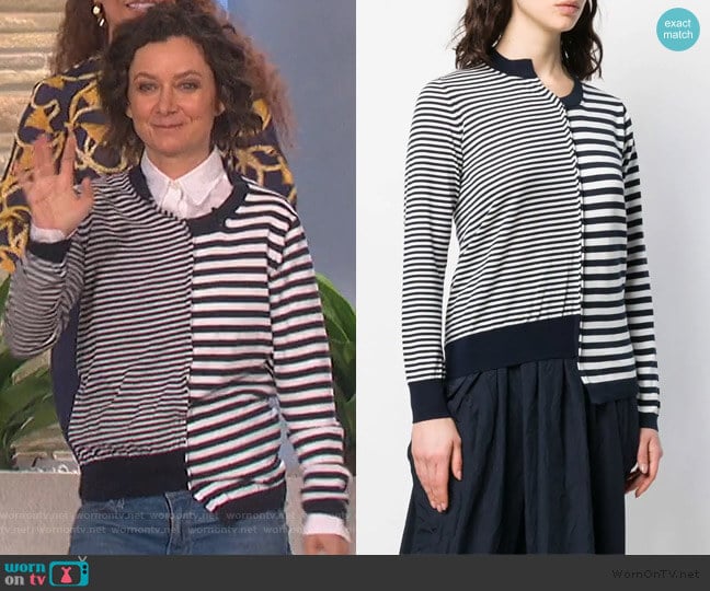 Asymmetric Striped Jumper by Junya Watanabe worn by Sara Gilbert on The Talk