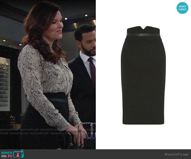 Karen Millen High-Waisted Pencil Skirt worn by Katie Logan (Heather Tom) on The Bold and the Beautiful