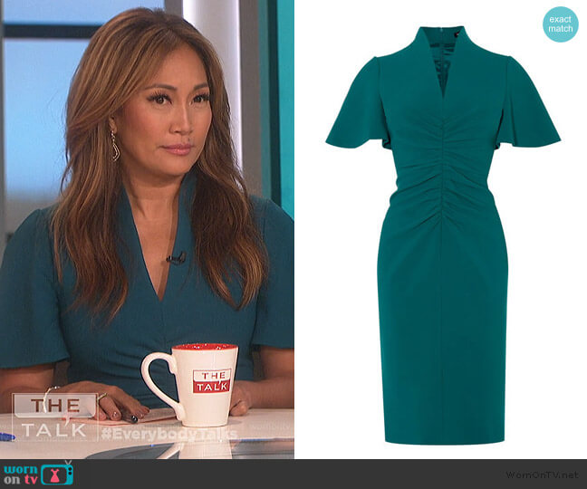 V-neck Pencil Dress by Karen Millen worn by Carrie Inaba on The Talk