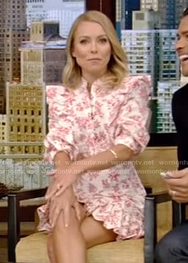 Kelly’s white floral mini dress on Live with Kelly and Ryan