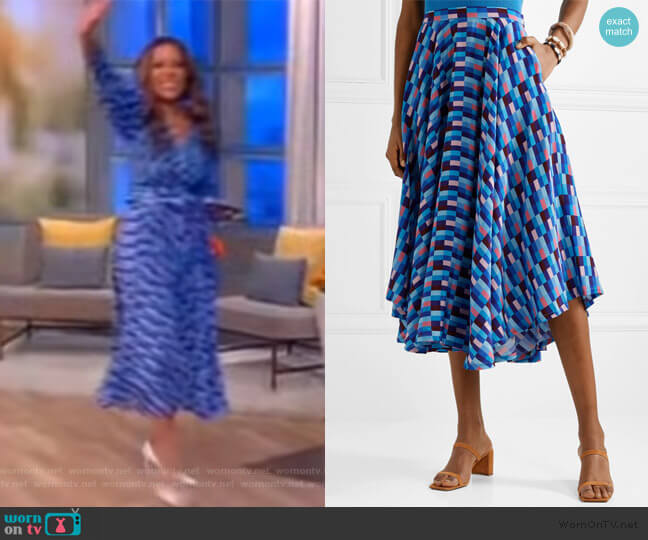 WornOnTV: Sunny’s printed wrap top and skirt on The View | Sunny Hostin ...