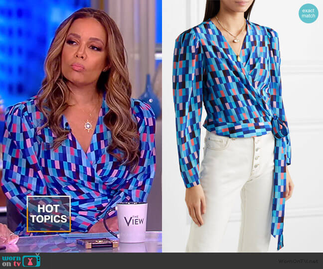 WornOnTV: Sunny’s printed wrap top and skirt on The View | Sunny Hostin ...