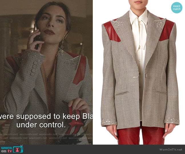 Arkansas Blazer by Magda Butrym worn by Cristal Jennings (Daniella Alonso) on Dynasty