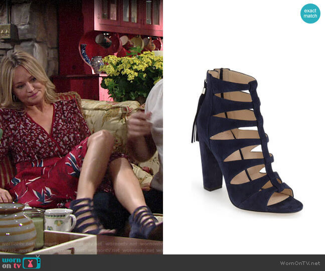 Marc Fisher Hindera Sandals worn by Sharon Newman (Sharon Case) on The Young and the Restless