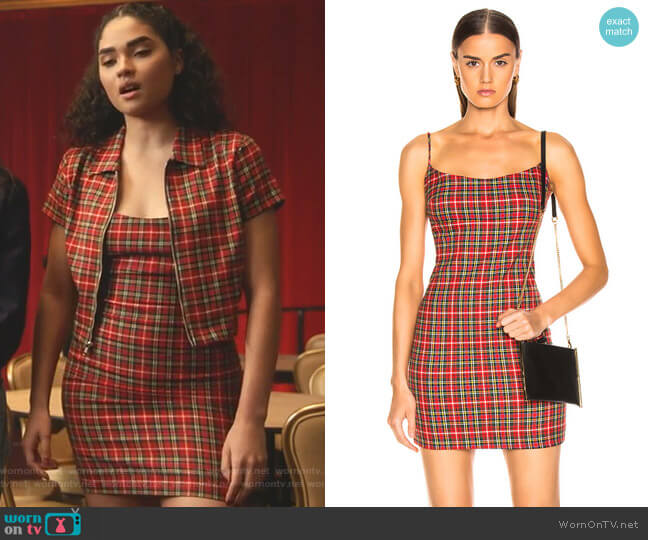 Simone’s red plaid dress on Star