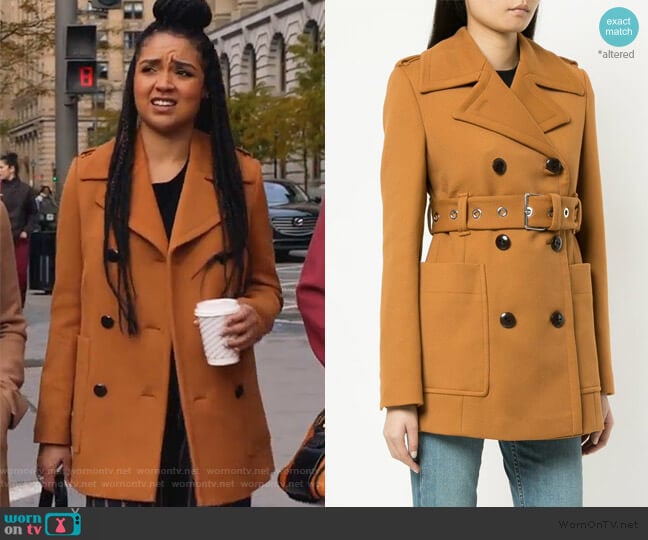 Double Breasted Belted Coat by Proenza Schouler worn by Kat Edison (Aisha Dee) on The Bold Type