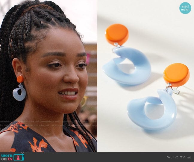 Rachel Comey Tract Spiral Drop Earrings worn by Kat Edison (Aisha Dee) on The Bold Type