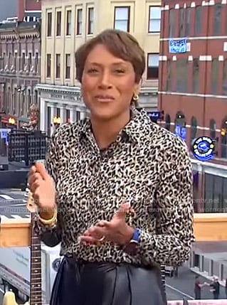 Robin’s leopard print blouse on Good Morning America