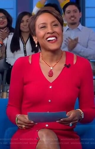 Robin’s button front cutout dress on Good Morning America