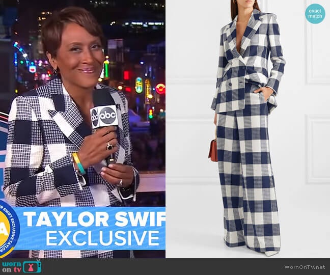 Harleston Blazer and Delano Pants by Roland Mouret worn by Robin Roberts on Good Morning America