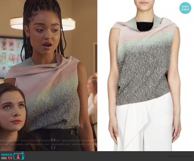 Sleeveless Ombre Top by Roland Mouret worn by Kat Edison (Aisha Dee) on The Bold Type