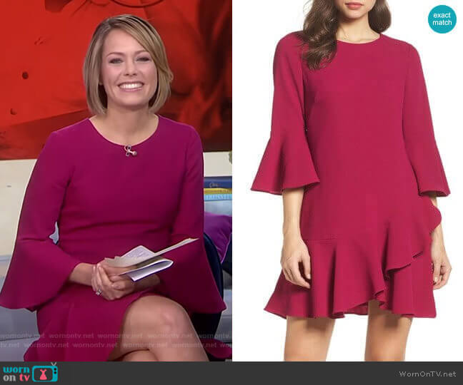Ruffled Bell-Sleeve A-Line Dress by Eliza J worn by Dylan Dreyer  on Today