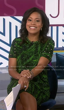 Sheinelle’s green palm leaf print dress on Today