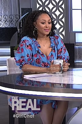 Tamera’s blue floral dress on The Real