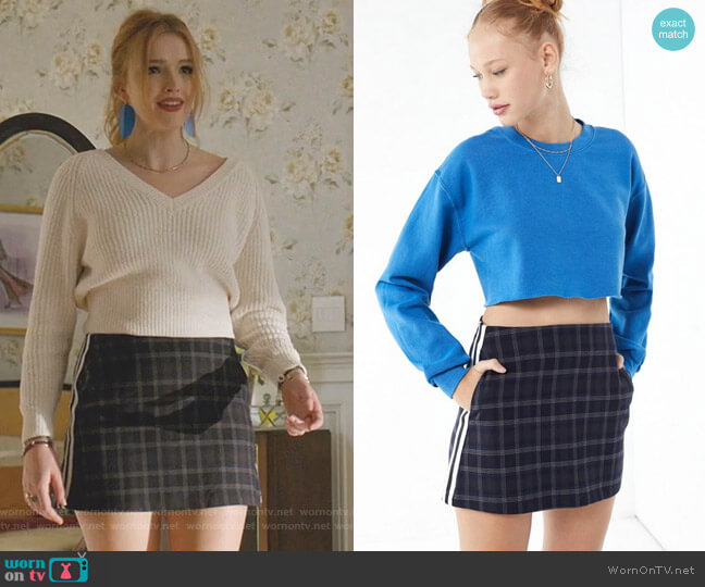 Trevor Plaid Side Stripe Mini Skirt by Urban Outfitters worn by Kirby Anders (Maddison Brown) on Dynasty