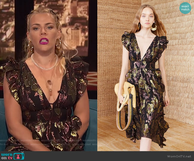 Nerissa Dress by Ulla Johnson worn by Busy Philipps on Busy Tonight