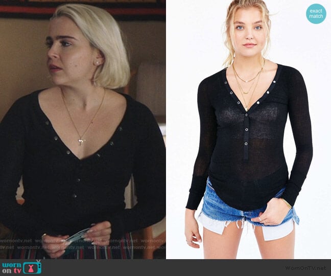 Out From Under Everyday Henley Top by Urban Outfitters worn by Annie Marks (Mae Whitman) on Good Girls